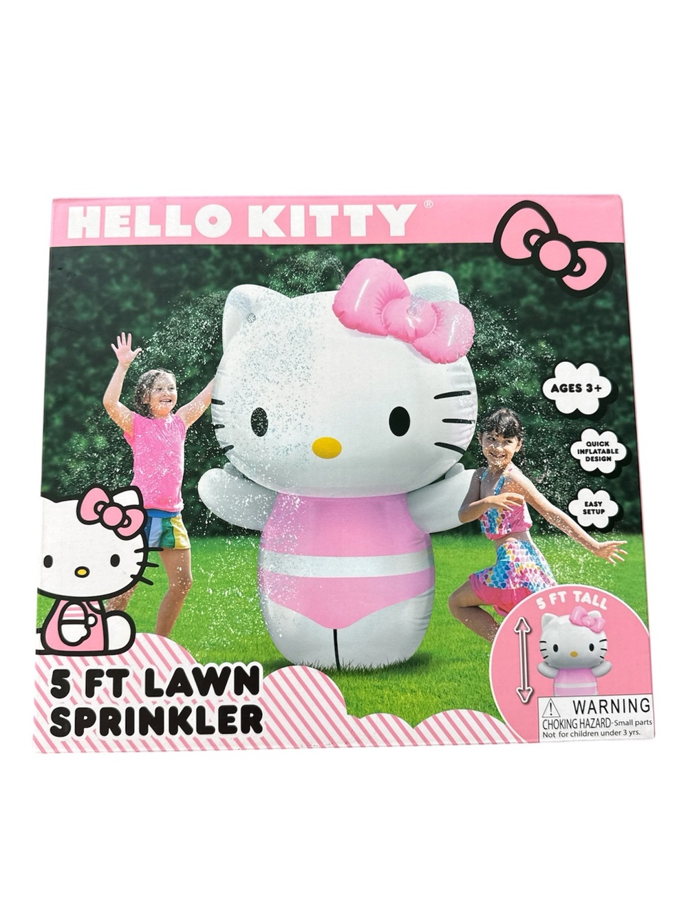 Hello Kitty Pink and White 5 Foot Lawn Sprinkler NEW